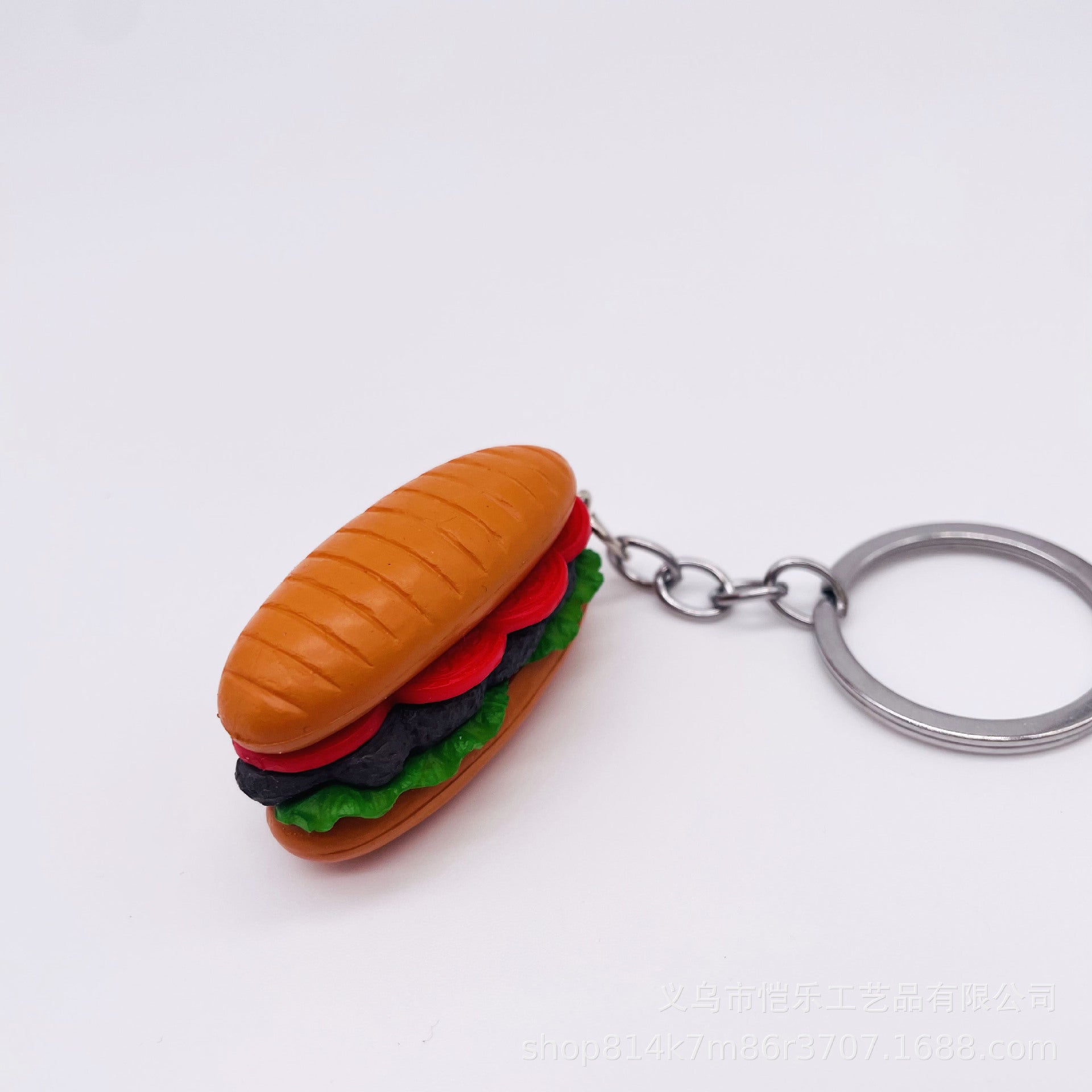 Wholesale Creative simulation hamburger series keychain